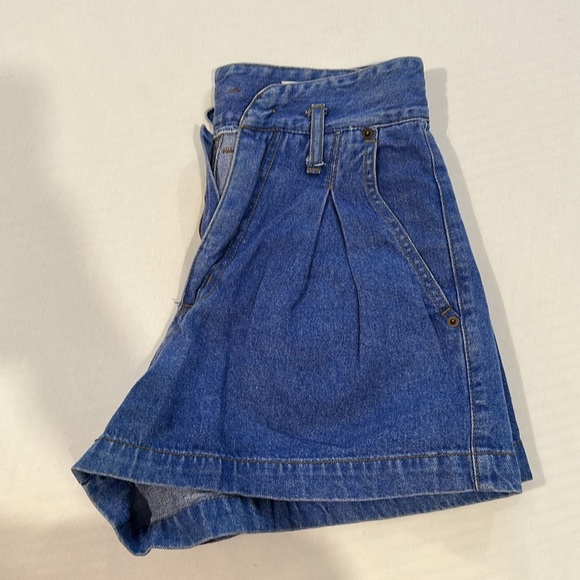 Vintage Anchor Blue Paperbag Jean Shorts - Picture 3 of 8